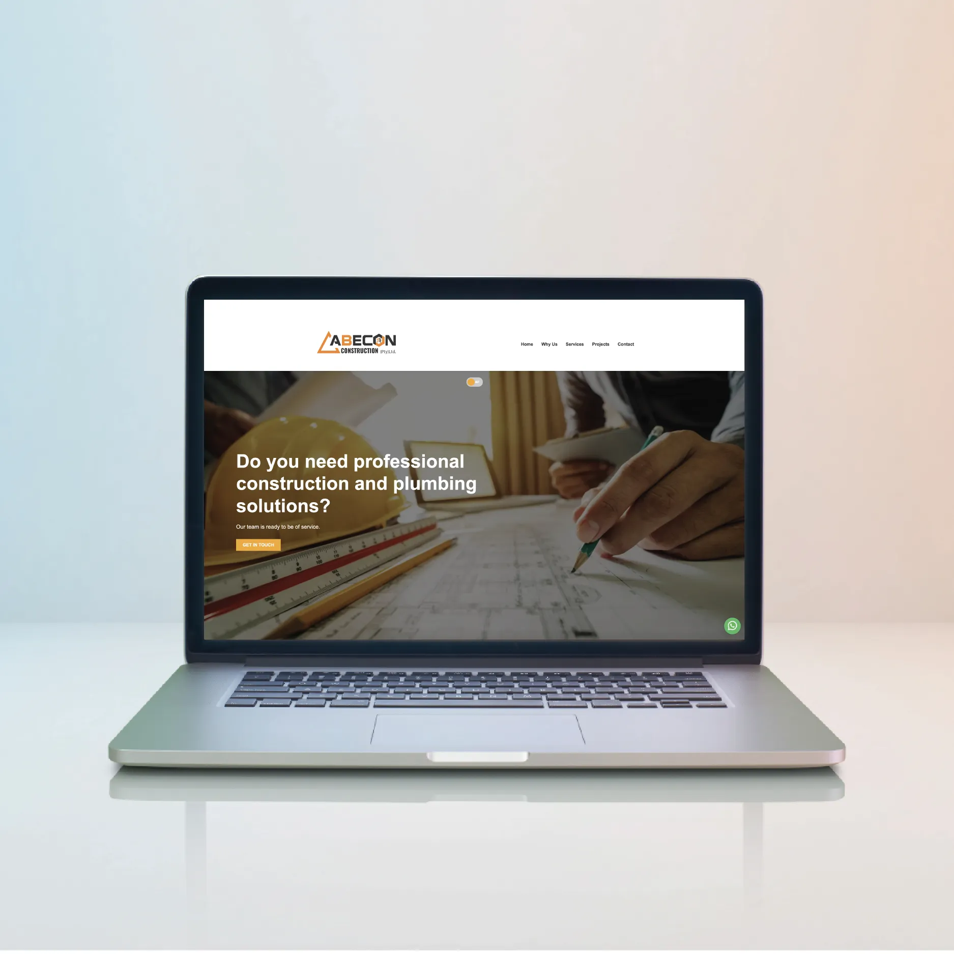 Construction Company Website Mockup for AbecCon