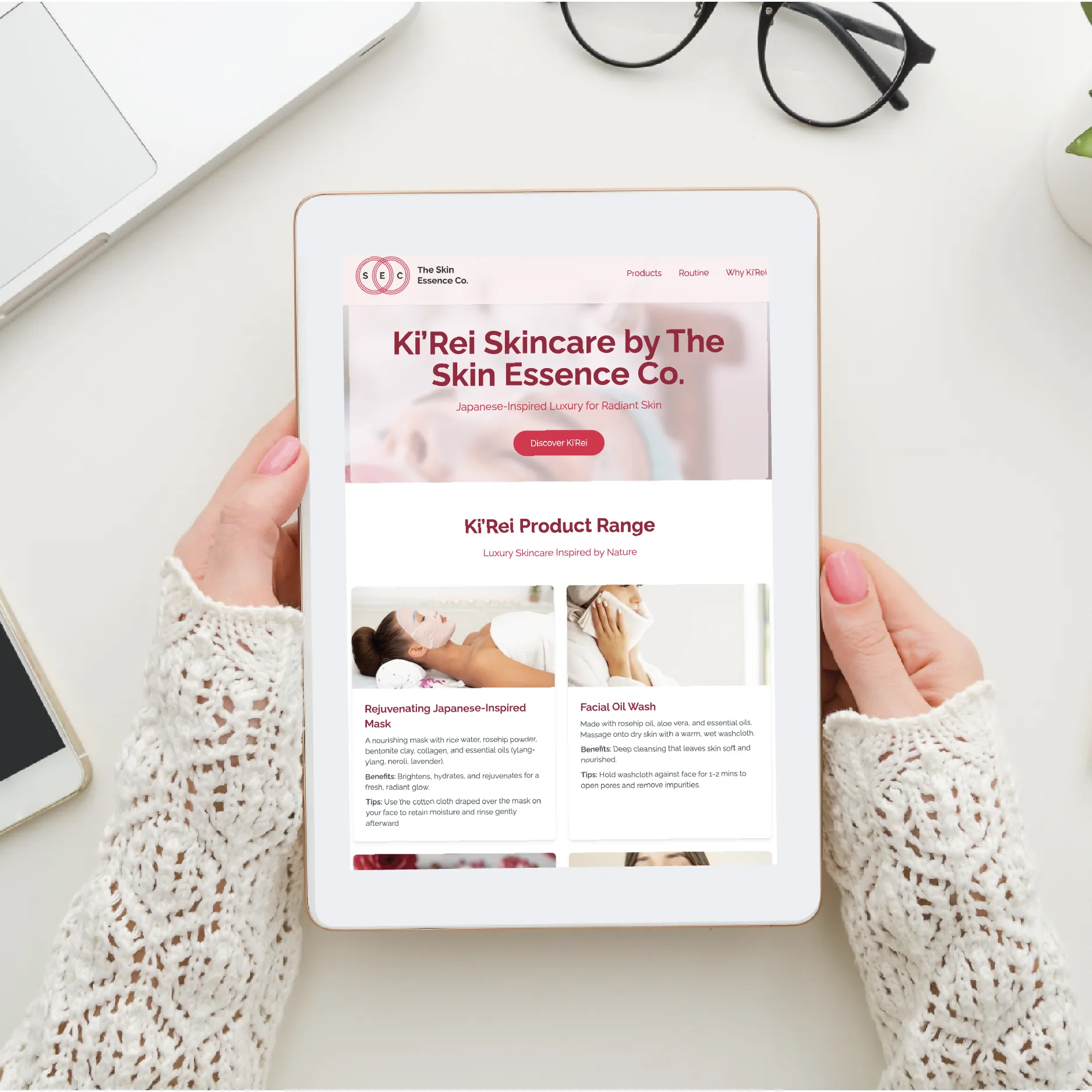 Skincare Website Mockup for Skin Essence